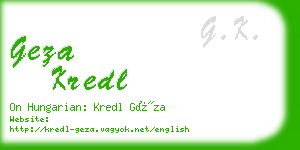 geza kredl business card